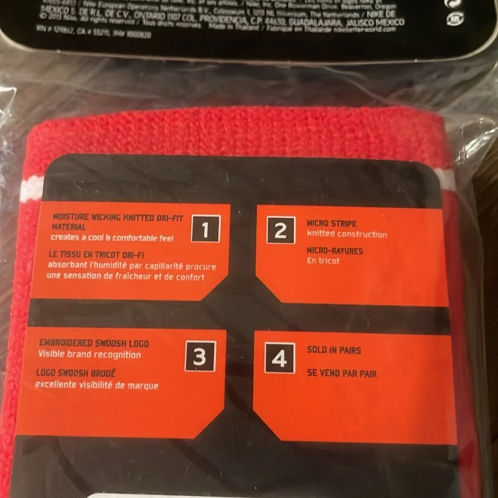 NWTs Nike Orange dry-fit doublewide wristbands - Picture 3 of 4